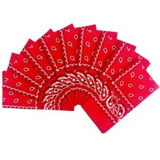 100 Cotton 10 Pack Fine Bandanas  Red  