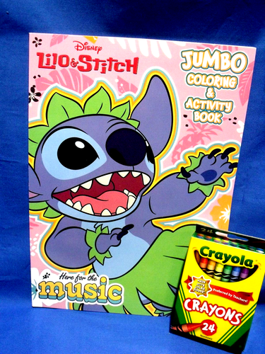 Lilo & Stitch Jumbo Coloring Book 80 pages & 24 Crayola Crayons New | eBay