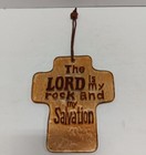 Vtg Recycled Brown Glass Cross 6” Sun Catcher Wall Hanging