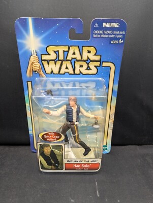 Han Solo Star Wars Return of the Jedi Quick-Draw Action Figure Hasbro 2002