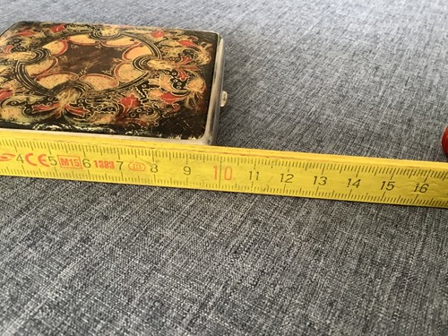 🇩🇪 Top Rarität vintage antikes großes Zigaretten Etui mit Emaille / Bemalung - Bild 11 von 13
