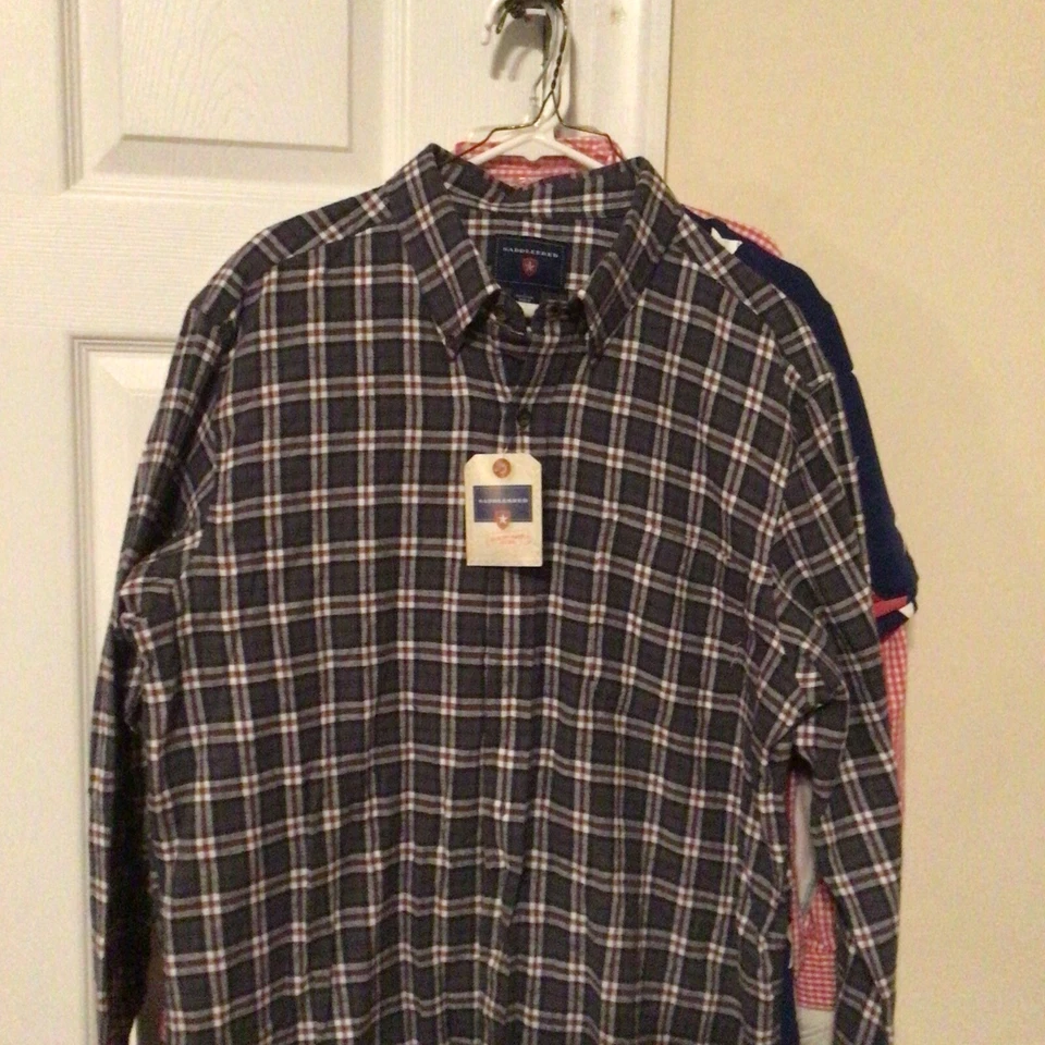 Men's LS Button Up, Plaid Flannel Shirt, Large, Saddlebred, NWT - Image 2 of 4