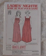 Grace Knott Designer Pattern Heirloom  Sew Ladies Smocked  Nightie Sz 8 To 18  ~