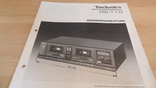 Bedienungsanleitung Anleitung Technics Stereo Doppelcassettendeck RS-T10