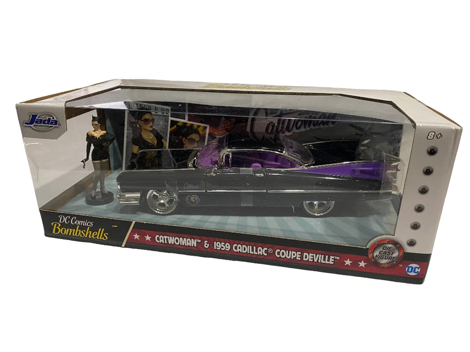 CATWOMAN & 1959 CADILLAC COUPE DEVILLE / Jada 1:24 DC COMICS - Immagine 2 di 3