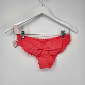 Victoria's Secret Swim Mix-and-Match Ruffle Cheeky Bikini Bottom Peach Small NWT