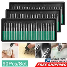 90Pcs Diamond Grinding Carving Burr Drill Bits Tool Accessories Kit for Dremel