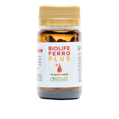 Ferro Plus Food Supplement 30 cps with Vitamin C B12 Vegan Folic Acid