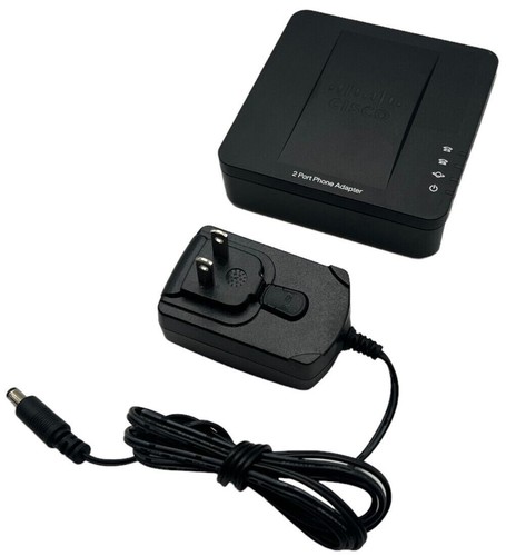 Adaptateur téléphone Cisco SPA112 2 ports, fax et VoIP - TESTÉ avec adaptateur secteur !!