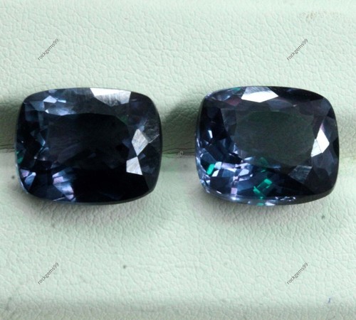 18 Ct Natural Alexandrite Color Change Cushion AA++CERTIFIED Loose Gemstone Pair - Picture 6 of 7
