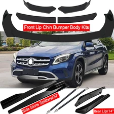8PCS For Mercedes-Benz GLA200 250 Front Bumper Lip Spoiler+Splitter Side Skirts