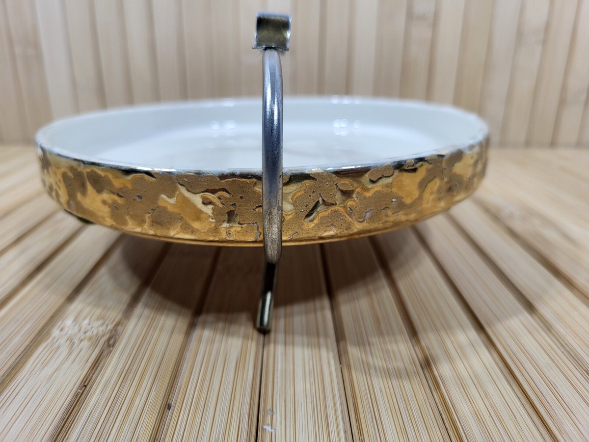 Cigarette Ashtray Hand Decorated Weeping Bright 22K Gold with