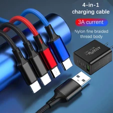 4 in 1 Fast USB Charging Cable Universal Multi Function Cell Phone Charger Cord
