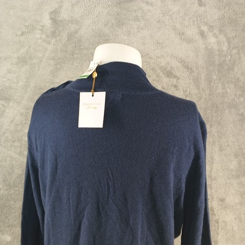 NWT 100% Merino Wool Charter Club Sweater LARGE(12-14) Blue Pullover Mock neck - Picture 9 of 14