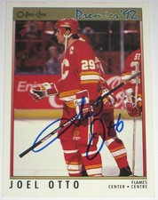JOEL OTTO SIGNED O-PEE-CHEE PREMIER CALGARY FLAMES CARD AUTOGRAPH AUTO!