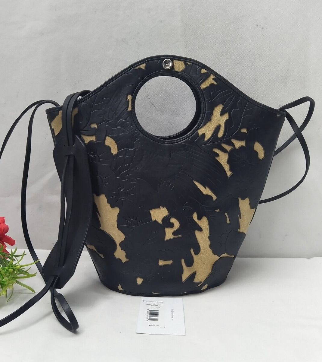 Elizabeth and James Black Leather Artisan Embossed Market  display picture 1