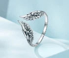 Vintage 925 Sterling Silver Elegant Angel Wings Adjustable Ring (Size 7-8)
