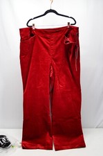 NWT DG2 by Diane Gilman Velvet Stretch Pull on Trouser Pants Rhubarb Red 24W