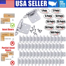 Satin Nickel Cabinet Hinges Overlay Face Mount Kitchen Cupboard Hinges Hardware