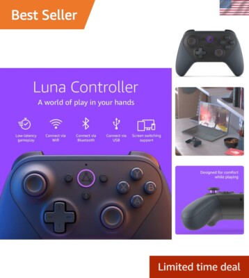 Ergonomic Wireless Gaming Controller for Amazon Luna - Low Latency Performance