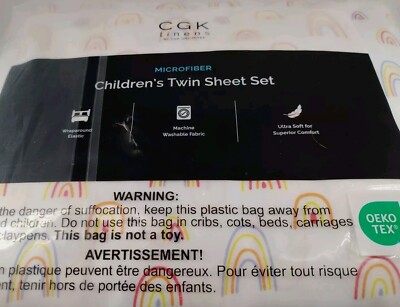 CGK Unlimited 8541811754 Luxury Bed Sheet Set 4 Piece Rainbow Design Twin New