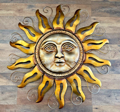 Sun With Face Metal Wall Decor, 26''