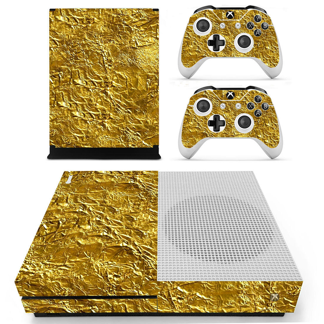 Xbox One S Console And Controller Skins Gold Foil Design Xs 0174 Ebay