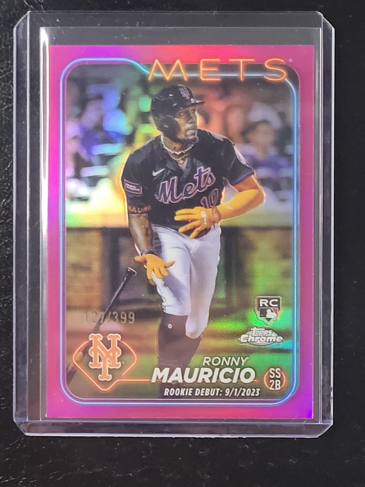 2024 TOPPS CHROME UPDATE #USC41 RONNY MAURICIO RC MAGENTA REFRACTOR SP /399 METS