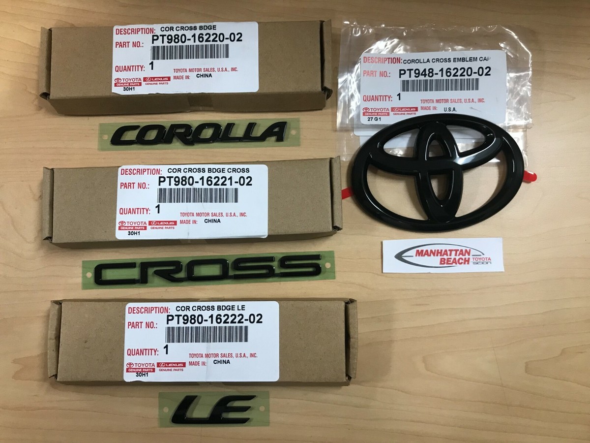 22-25 COROLLA CROSS LE BLACKOUT EMBLEM & OVERLAY KIT GENUINE