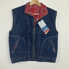 Vintage 1990  s Jordache Denim Reverse Vest, Deadstock NWT, Size Medium