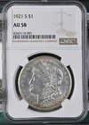 1921-S Morgan Dollar NGC Certified AU58