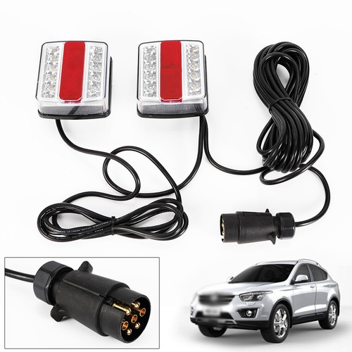LED Rückleuchten 7 Polig Beleuchtung PKW Rücklicht Anhänger Magnet Rücklicht Set - Bild 11 von 14