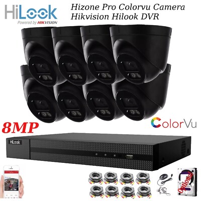 HIKVISION HILOOK 4K 5MP CCTV SYSTEM DVR HD 24/7 STUNDEN VOLLFARBE HEIMKAMERA KIT