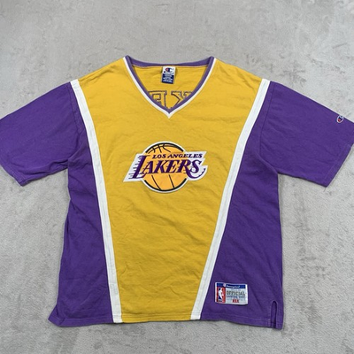 #ad Los Angeles Lakers Champion T Shirt Mens Medium NBA Basketball Official Shooting GBP 22.00