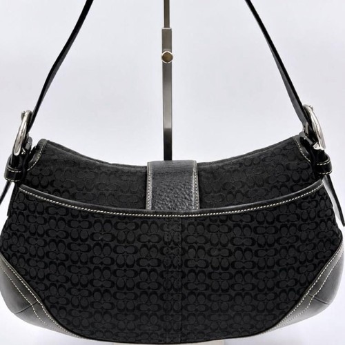 美品 Coach Soho Oneshoulder Bag Black COACH Soho Signature One Shoulder Bag Black from Japan - Gem