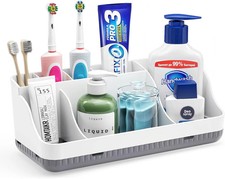 Bathroom Counter Organizer and Storage, 7 Slots Detachable Toothbrush Holders fo