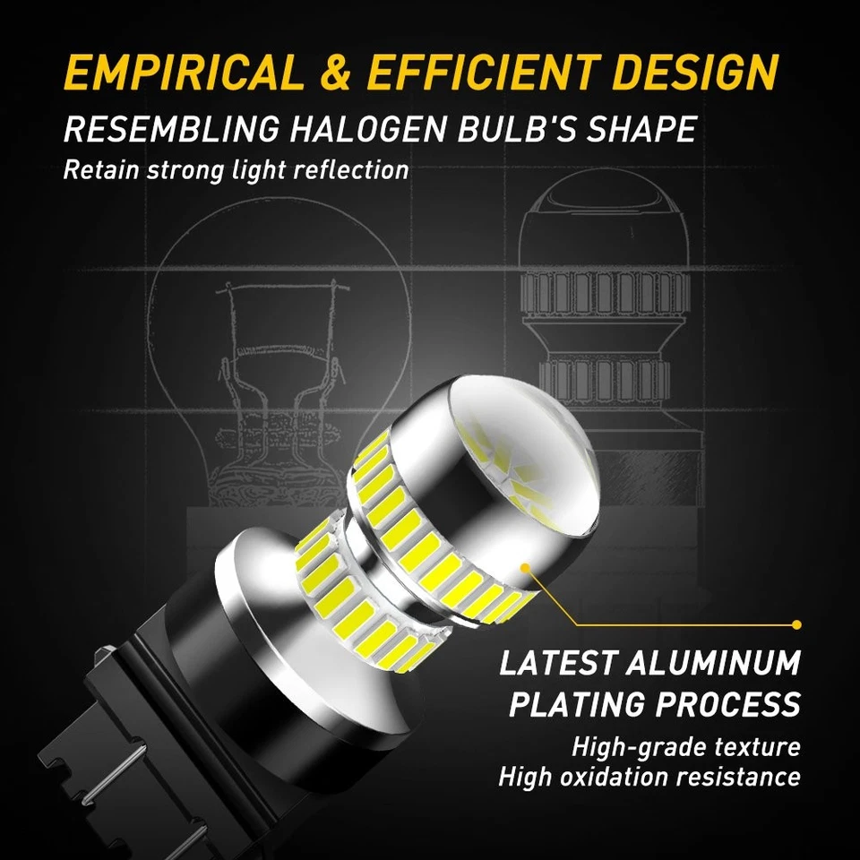 AUXITO 3157 3156 LED Bombillas Luces Inversas 4014-SMD Chipsets con Proyector Blanco Foto 4 de 4