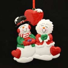Snow Couple Personalized Christmas Tree Ornament