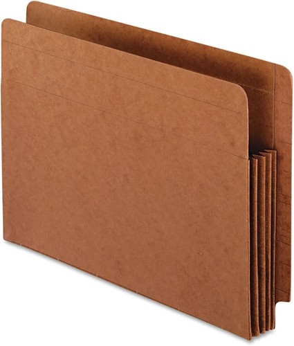 Pendaflex Reinforced File Pocket, 3 1/2" Expansion, Letter Size, Redrope