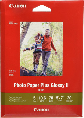 ink 1432C002 Photo Paper plus Glossy II 5'' X 7'' 20 Sheets