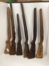 Six Wood Gun Stocks Mixed Styles Vintage Hardwood Rifle Stocks Lot Of 6 