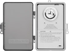 SURAIELEC Pool Timer, 24-Hour Cycle Mechanical Timer Switch, Grey, Off-White 