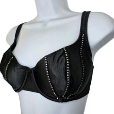 Victoria's Secret VS 90's Vintage Rhinestone Lined Black Satin Womens 38C