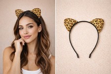 8 leopard print animal ear headbands