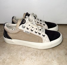 Taos PLIM SOUL Women  s 6.5 Tan Black Low Top Canvas Lace Up Sneakers Comfort