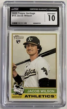 2025 TOPPS HERITAGE #15 JACOB WILSON RC GRADED PSA CGC GEM MINT 10 ! NICE !!