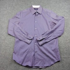 Robert Graham Shirt Mens 15.5 39 Purple Striped Long Sleeve Button Front Dress