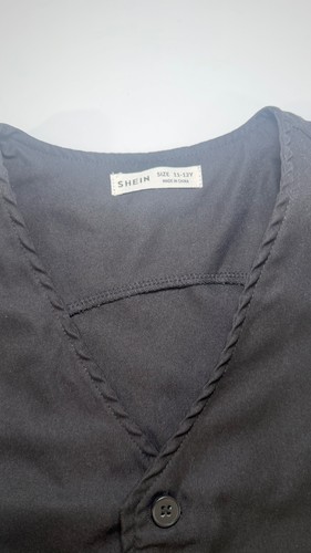 SHEIN Jungen schwarz Kleid Weste Größe 11-12Y formelle Knopfleiste Weste - Bild 6 von 6