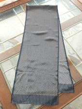 100 Pure Silk Rectangle Scarf 11 X 62" In Black W/ Tan