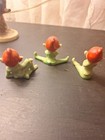Vintage Set Of 3 Pixie Elves Red Green Japan 1 Has Repair — photo 7